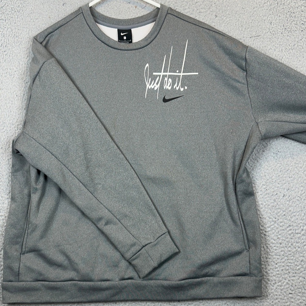 Nike Gray "Just Do It." Crewneck Sweatshirt